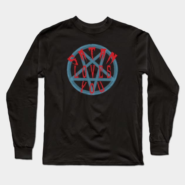 Satan Loves You - 90's Mike Patton Long Sleeve T-Shirt by colorfull_wheel